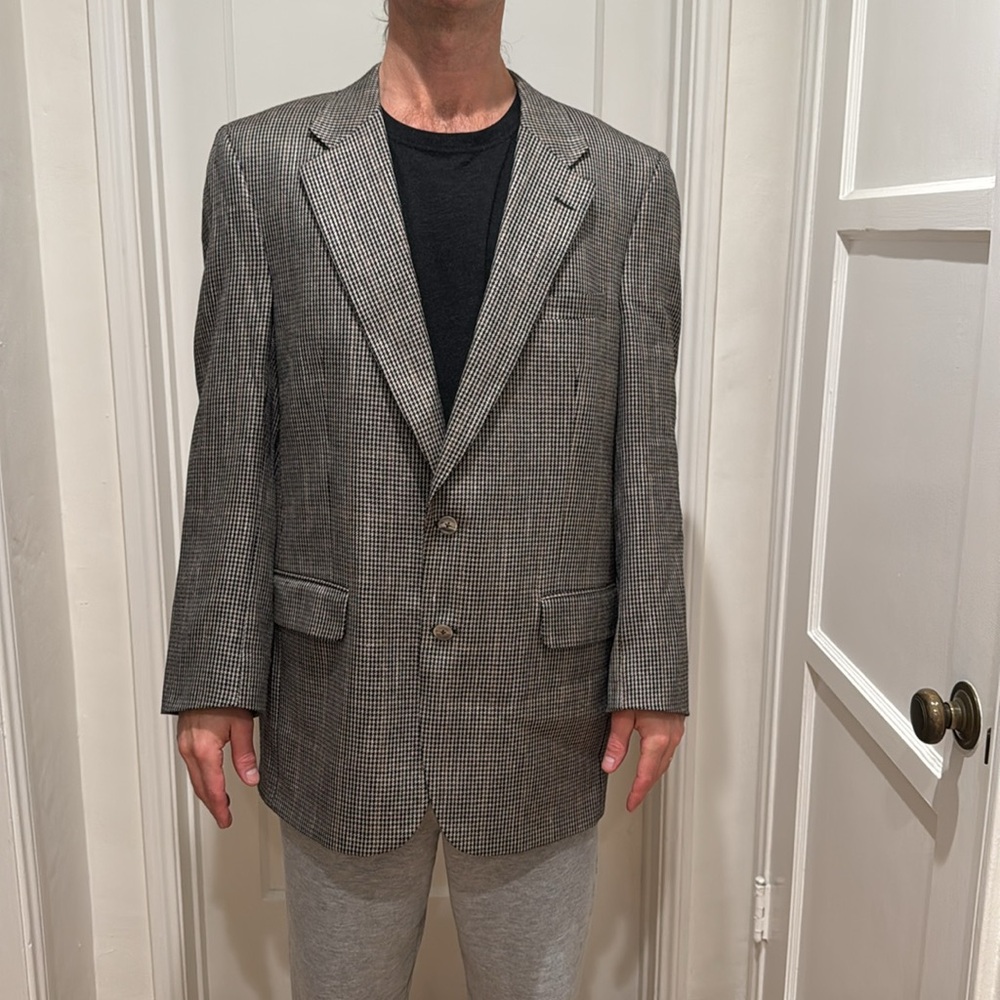 Vintage mens Burberry Black and tan Sport Coat